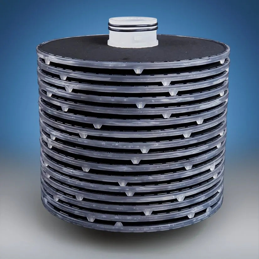 double o-ring activated carbon lenticular filter